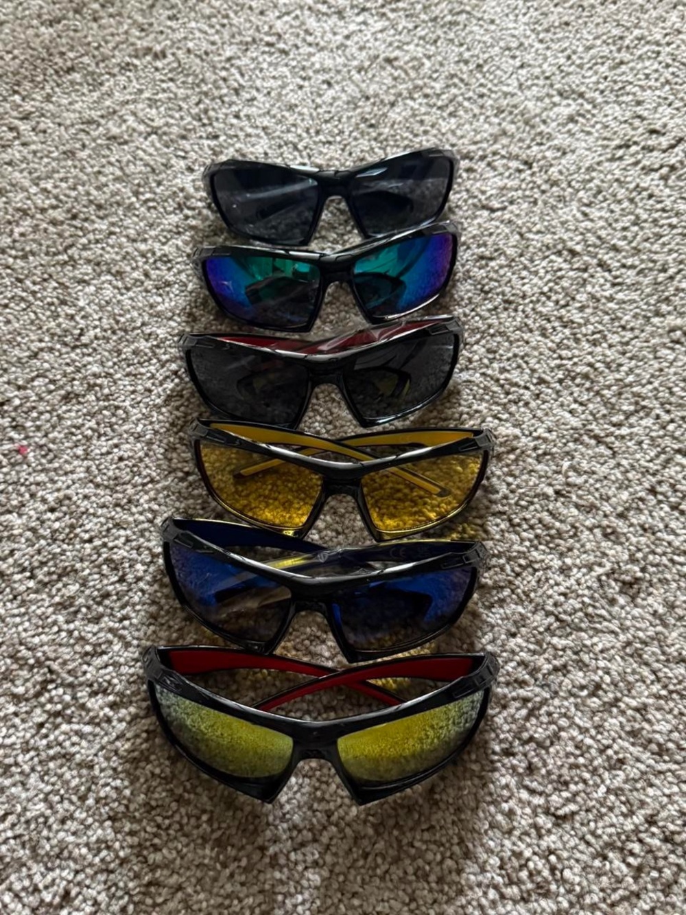 Black Frame Multi-Lens Women's Sport Sunglasses - Versatile Colored Lenses